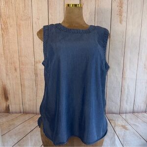 Ann Taylor Blue Denim Tank Top, sleeveless, women’s xl​